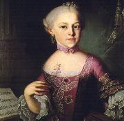 Pietro Antonio Lorenzoni Portrait of Maria Anna Mozart Spain oil painting artist